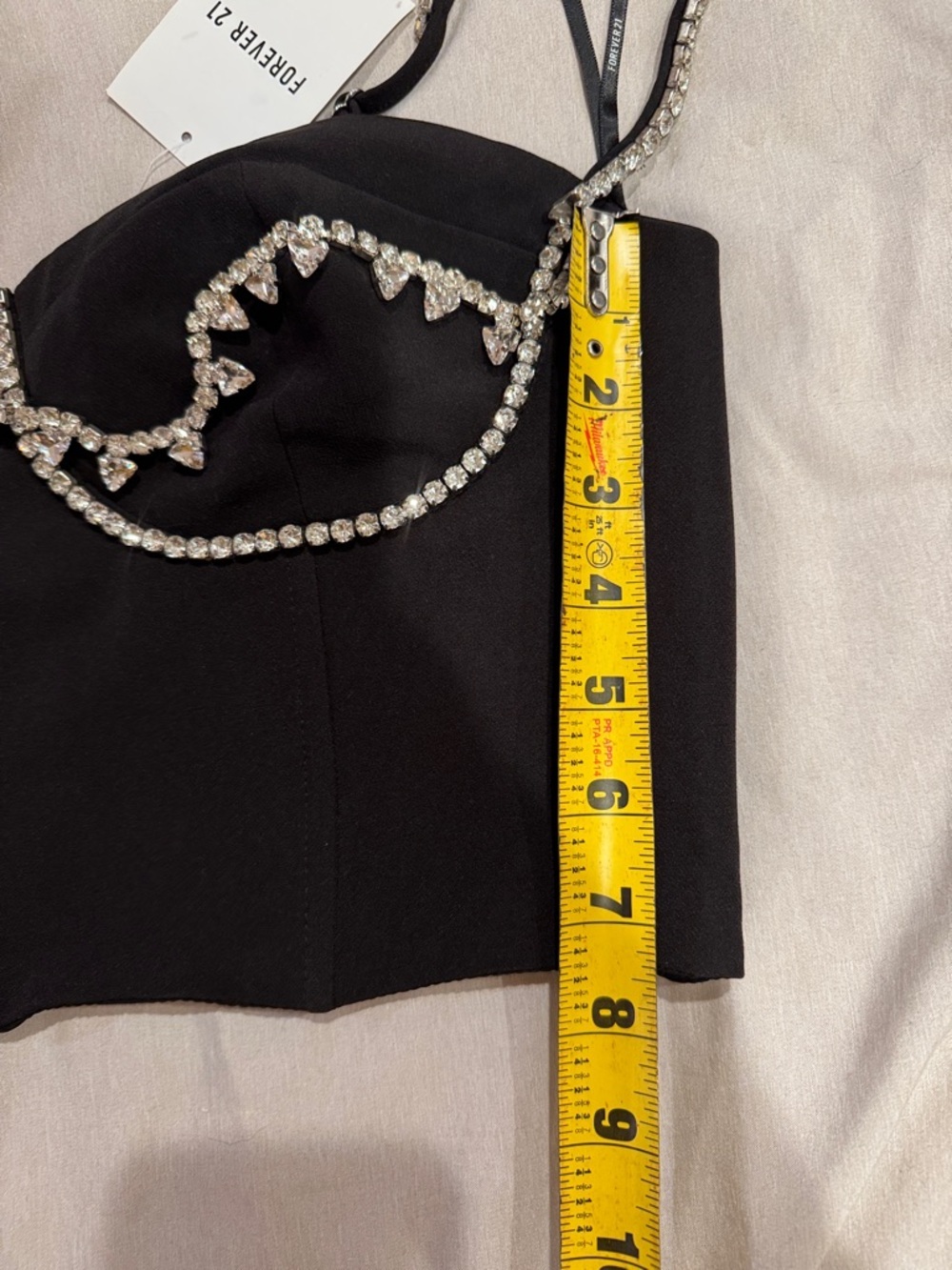 Forever 21 Black Rhinestone Embellished Crop Top - Picture 7 of 8